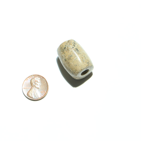 Ancient, Maya Stone Bead 25x20mm, Beige