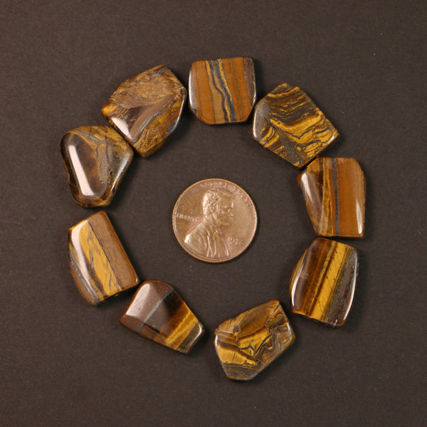 Tiger Eye, Freeform Medium Shapes About 15x18mm, Sold Individually