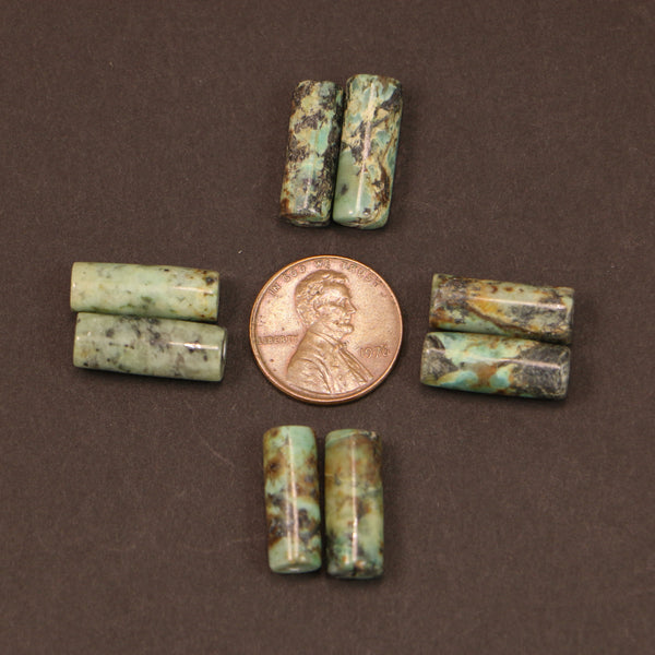 African Turquoise, Cylinders 18x12mm, Sold in Pairs
