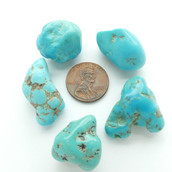 Turquoise, Large Nuggets, No Holes, 12-16mm Wide, Sold as a .8 ounce Lot