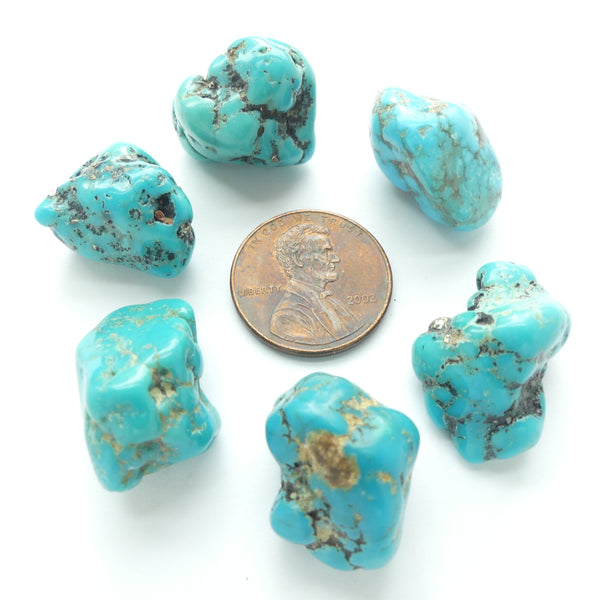 Turquoise, Large Nuggets, No Holes, 12-20mm Wide, Sold in a 1 ounce Lot