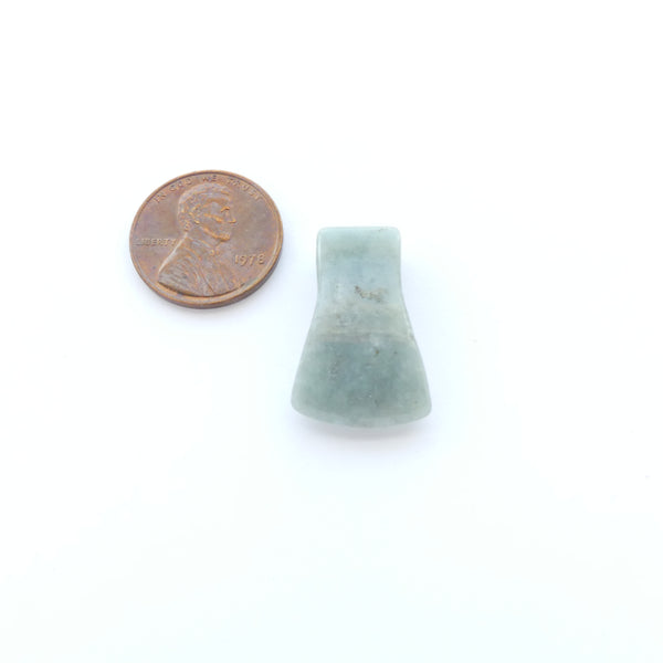 Guatemalan Jade, Axe Blade Pendant, Small Light Green, 19x15mm