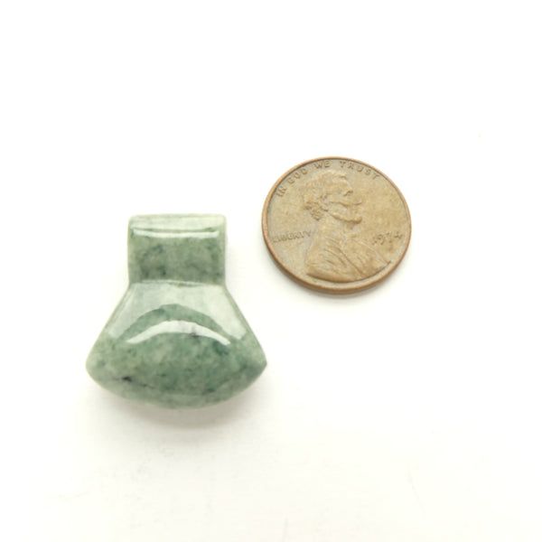 Guatemalan Jade, Small Medium Green Jadeite Axe Blade Shape Pendant, 20x23mm