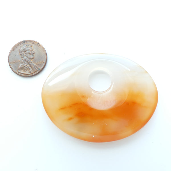 Carnelian, Oval Donut with Hole at Top, 54x40mm