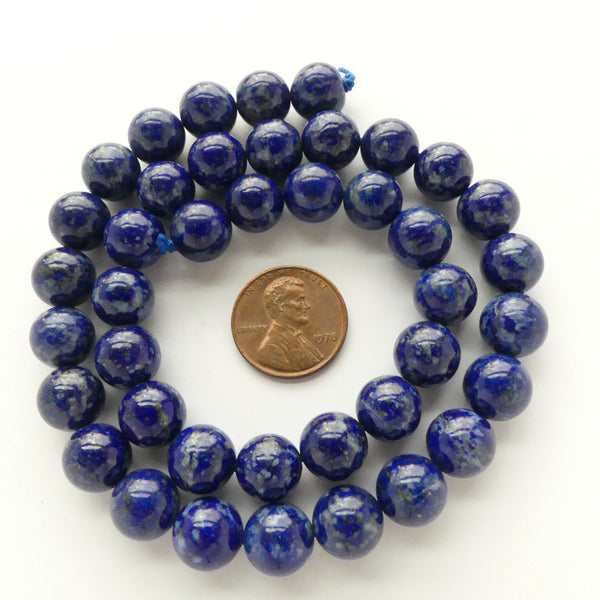 Lapis Lazuli Round 10mm Beads on 15.5-inch Strands