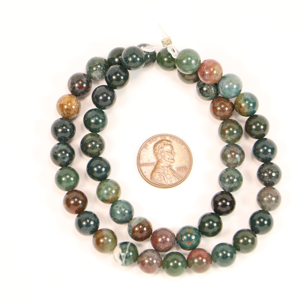 Bloodstone, Round, 8mm Beads on 16-inch Strands