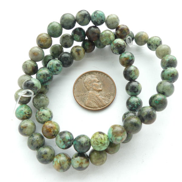 African Turquoise, Round, 6mm Beads on 16-inch Strands