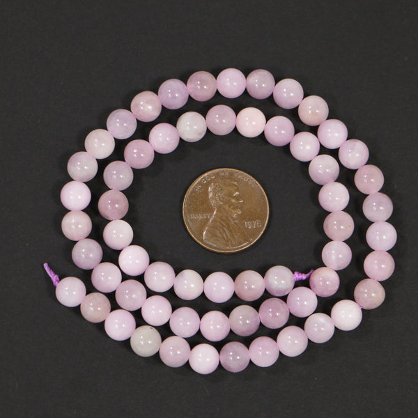 Kunzite, Pink AAA Quality, Round 6mm on 16-inch Strands