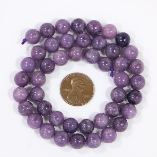 Lepidolite, Round 8mm Diameter on 16-inch Stands