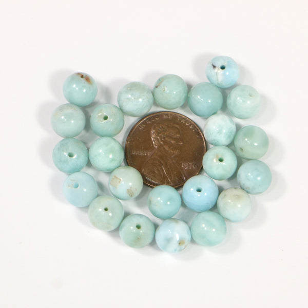 Larimar, Round, 8mm Beads, Sold in Sets of 4
