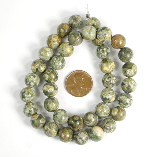 Rhyolite, Round, 10mm on 16-inch Strands