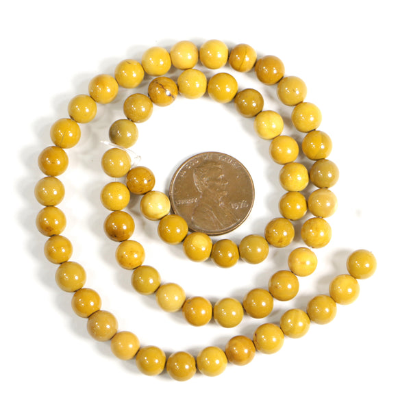 Yellow Jasper, Round, 6mm on 16-inch Strands