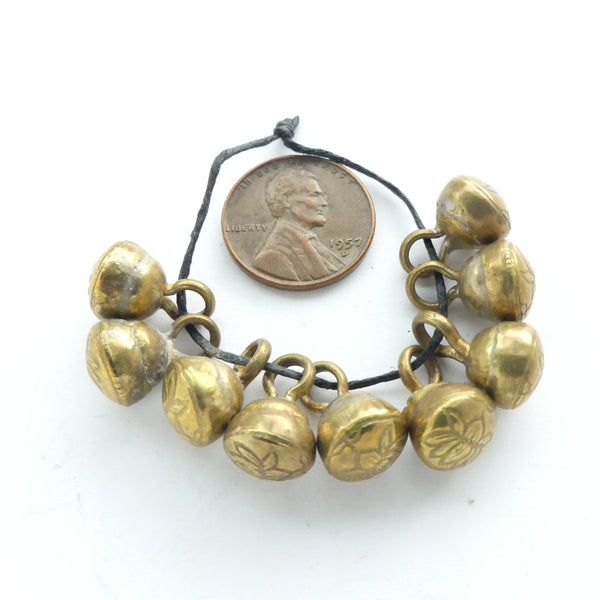 Brass, Buttons, Contemporary Chinese Style Buttons from Nepal, Sets of 9