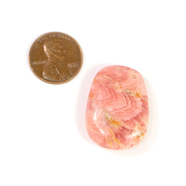 Rhodochrosite, Cabochon 30x20mm, Rich Pink Color with some Banding