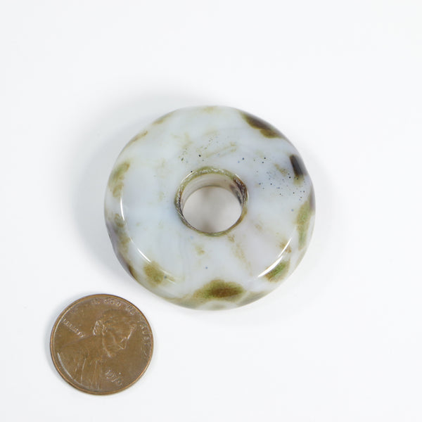 Agate, White and Brown, Donut (Bi), 40mm Diameter