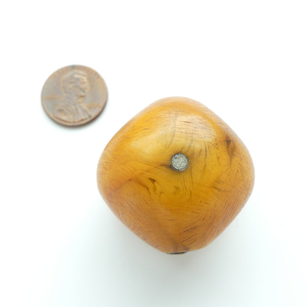 African Amber, Antique Rare Soft Diamond Shape, Medium Amber Color, 35x35mm