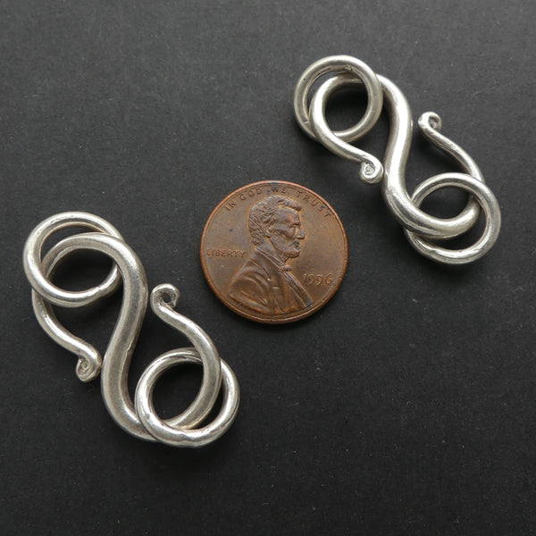 Clasp, "S" Hook, Vintage Indian Sterling Silver, Sold Individually, 42mm Long