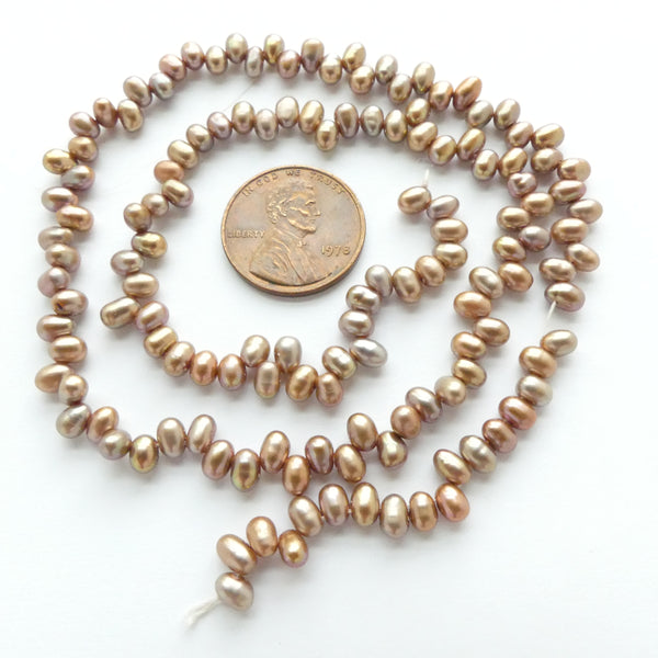 Pearls, Bronze, Small Dancers 4mm Long on 16-inch Strand