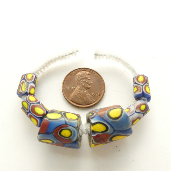 Millefiori Antique Venetian Trade Beads, Set of 6