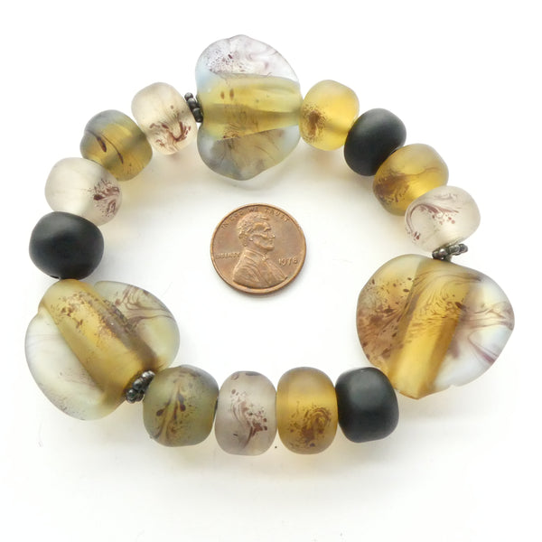 Marie Jose Opper, Bracelet of Her Beads, 15mm Oblates and 3 Larger Beads