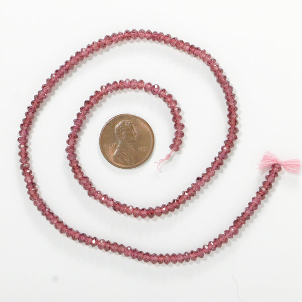 Garnet, Faceted 2x4mm Rondelles on