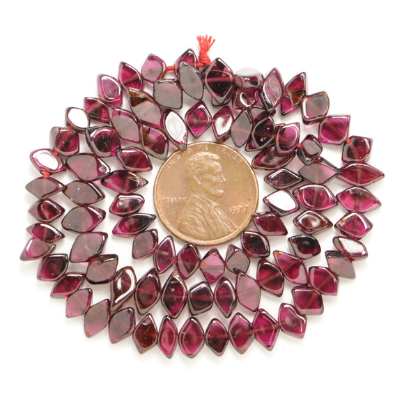 Garnet, Diamond Shapes, Small 4x7mm, on 15-inch Strands