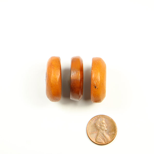 African Amber, Rare Rings Cut From a Larger Bead, 9x28mm, Sold in Set of 3