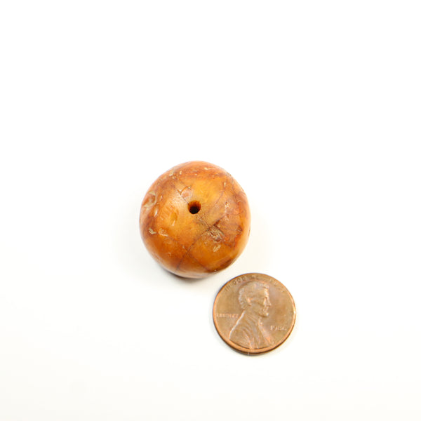 African Amber, Freeform Bead with Distressed Surface, 16x26mm