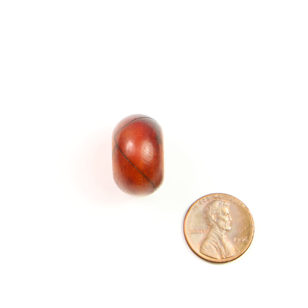 African Amber, Small Oblate Dark Bead, 14x22mm