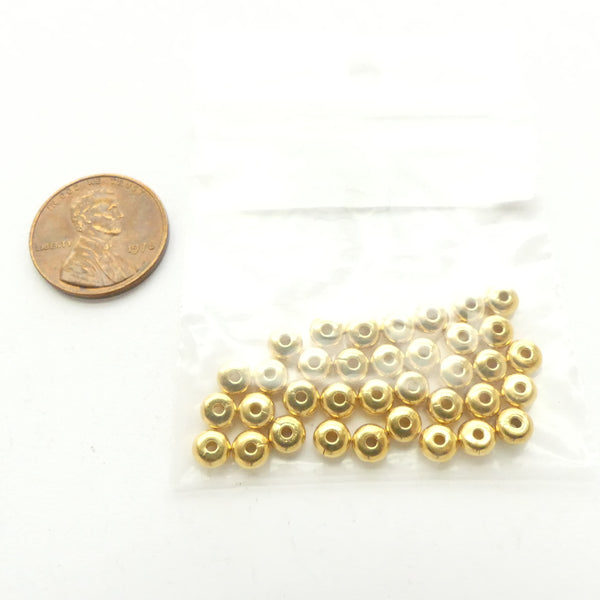 Gold Plated, Rondells 2x4mm, Sold in Packages of 36