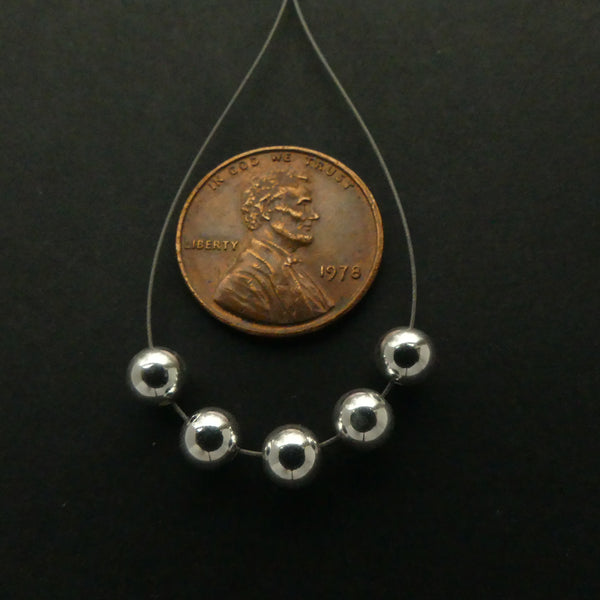 Sterling Silver Round 5mm Beads, Sold Individually