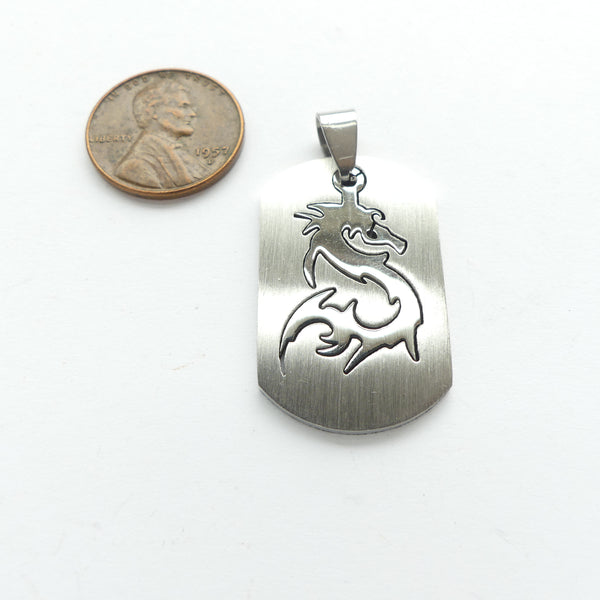 Pendants, Steel Free Swinging Dragon Pendant, 40mm long including bail