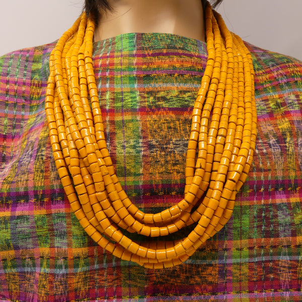 Naga Konyak Necklace, Vintage 8 Strands 30" Long