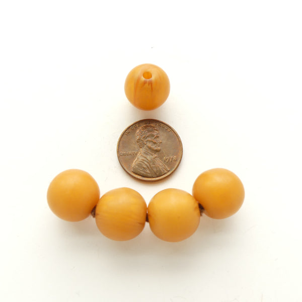 African Amber, Faux Amber, Butterscotch Color Oblates 12mm Diameter, Sold in Sets of 10