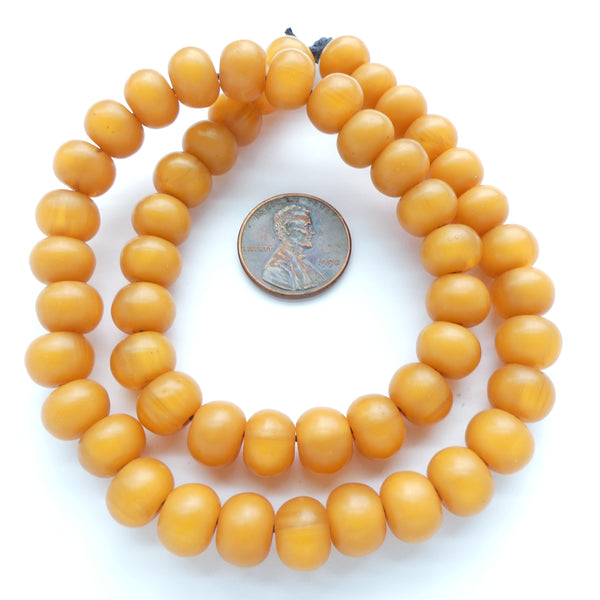 African Amber, Faux Amber, Butterscotch Color Oblates 7x10mm on 15-inch Strand