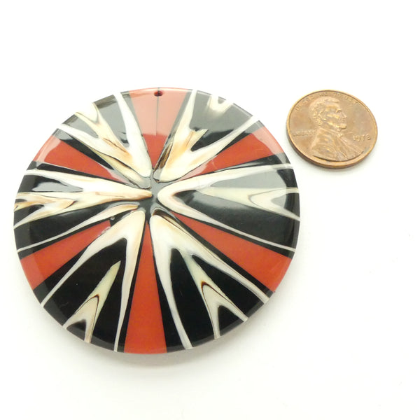 Shell, Pendants of Shell Slices Set in Resin, 50mm Diameter