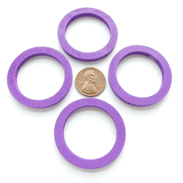 Wood Shapes, Circle Purple 40mm Diameter, Sold by Sets of 4