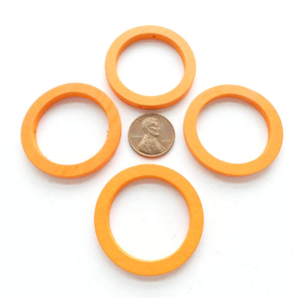 Wood Shapes, Circle Orange 40mm Diameter, Sold by Sets of 4