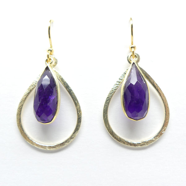 Brushed Gold Finish Earring/Pendant Parts, Teardrop 31x22mm, Sold by the Pair