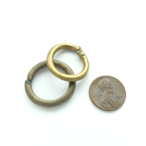Brass, Rings 20mm Diameter from Nigeria, 20mm Diameter, Set of 2