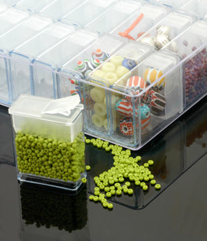 Storage, Small Flip Top Clear Boxes, Set of 4