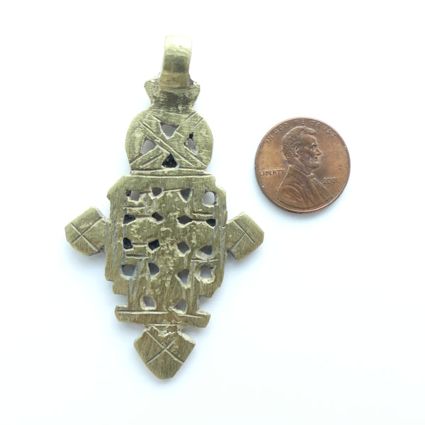Silver (White Metal) Ethiopian Coptic Cross, Small