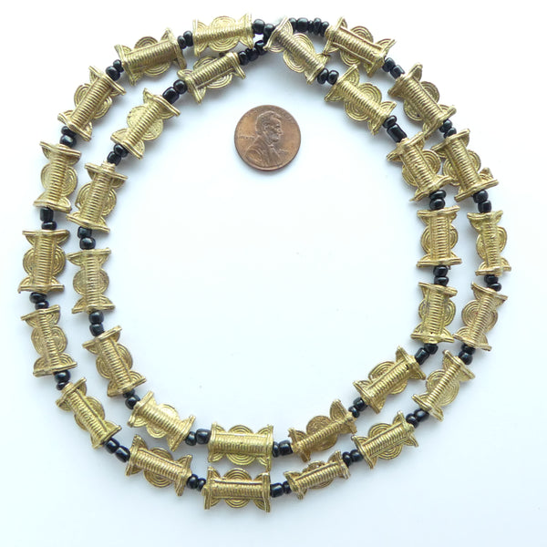 Brass,Lost Wax Cast, Baoule, Sun-Moon Beads, Mini