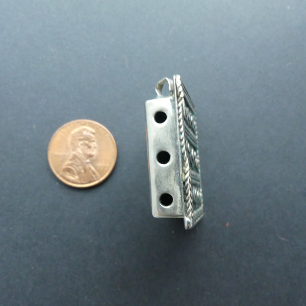 Moroccan Vintage Amulet Case Pendant/Spacer Combo, 26x30mm