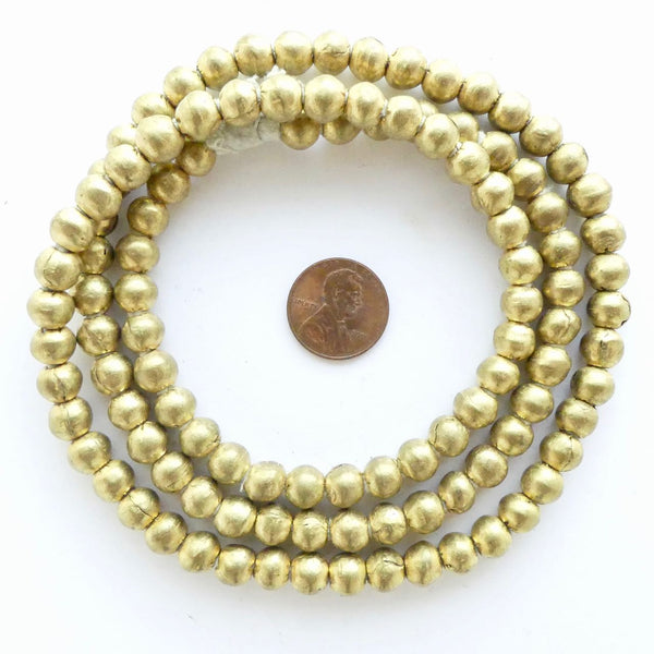 Brass, Round, Ethiopian, Polished, 8mm