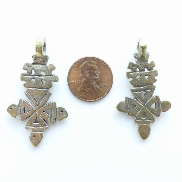 Brass, Ethiopian Coptic Cross, Small 42x25mm, Sold Individually