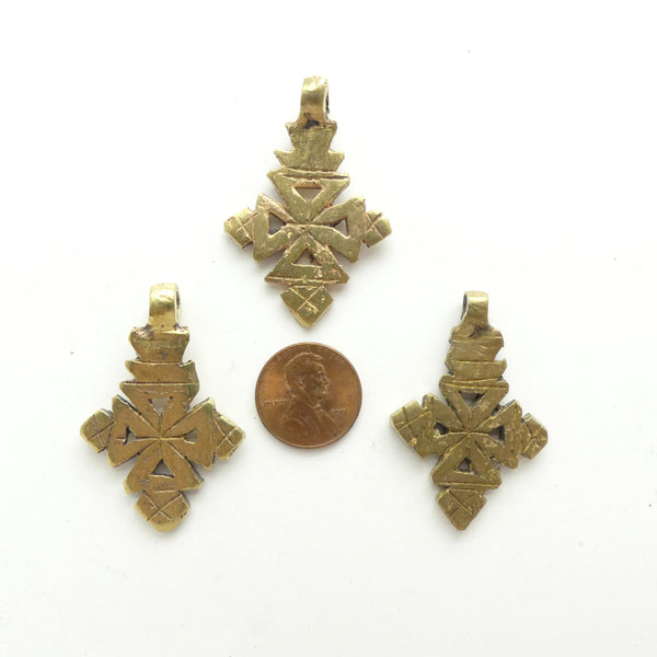Brass,Ethiopian Coptic Cross, Small