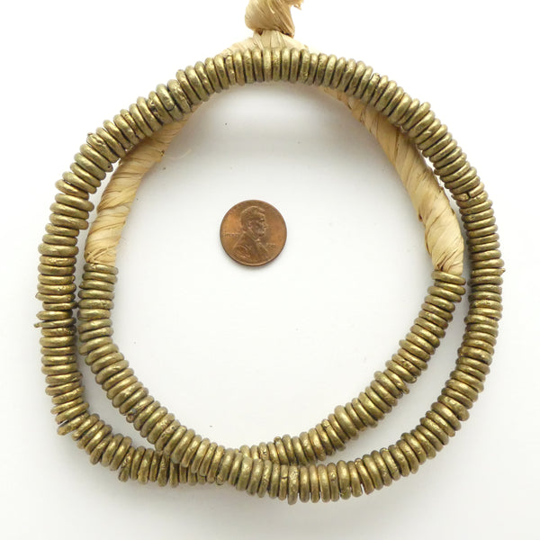 Brass, Rings, Nigeria 10mm, on 20-inch Strand