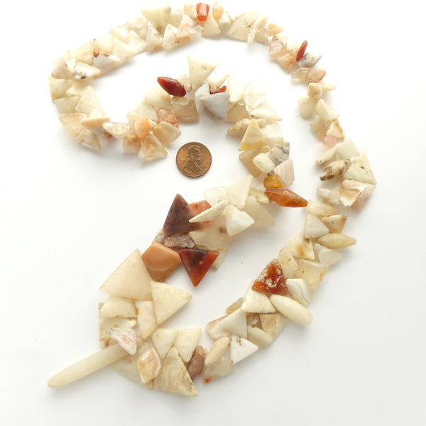 Mixed Ancient Stone Triangles, Necklace