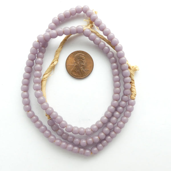 Molded Vintage Czech Glass (Prosser) Round, Lavender 5mm